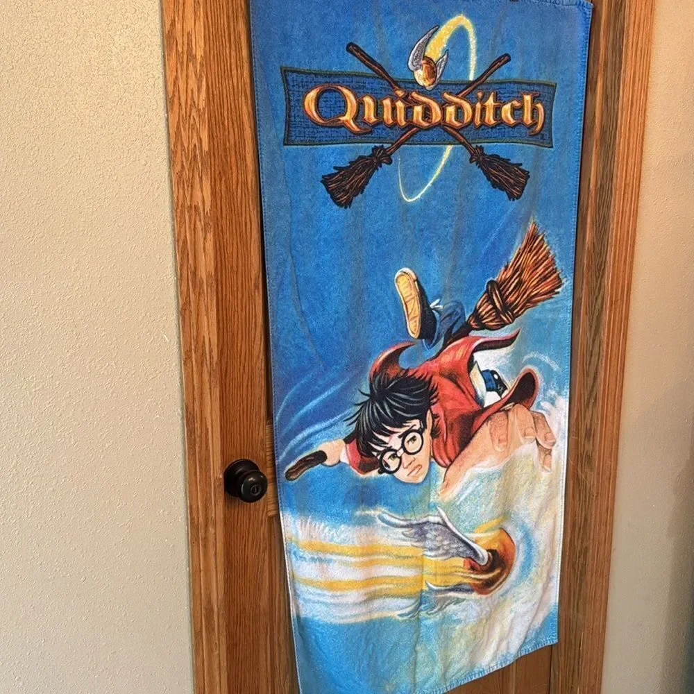HARRY POTTER Vintage 2000 Quidditch Beach Towel | Flying Scene | WB Tag